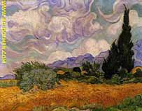 CAMPO DE TRIGO CON CIPR&Eacute;S